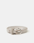 Slim Diamanté Belt Silver