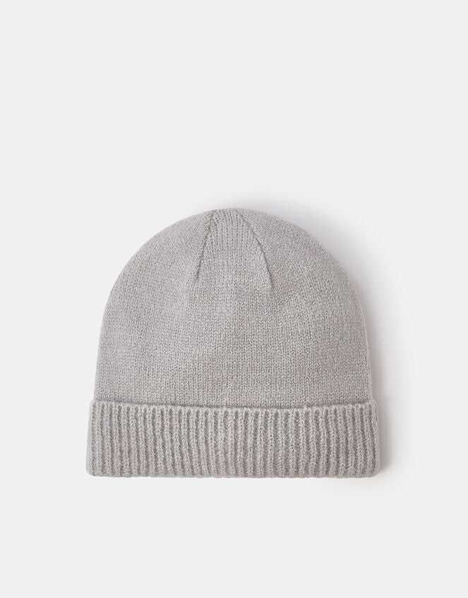 Plain Beanie Hat Grey