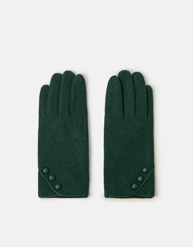 Plain Wool Gloves Green