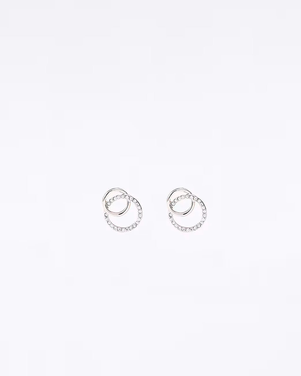 Rose Gold Double Ring Stud Earrings