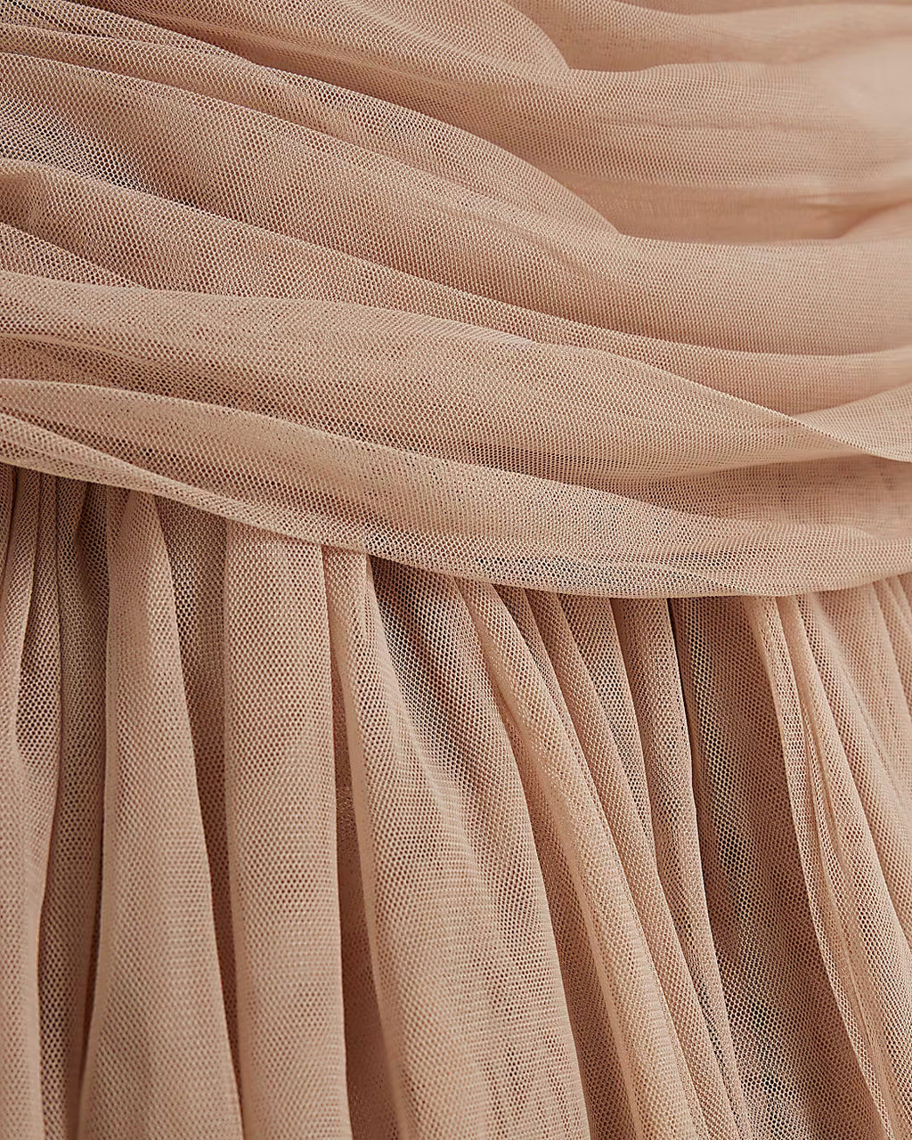 Beige Bow Back Cut Out Tulle Mini Dress