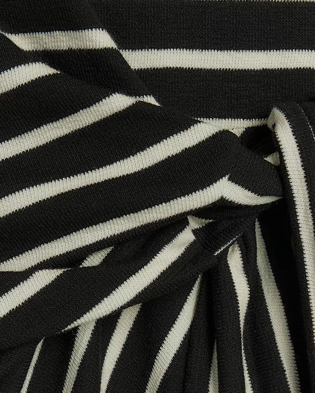 Black Stripe Knot Side Midi Dress