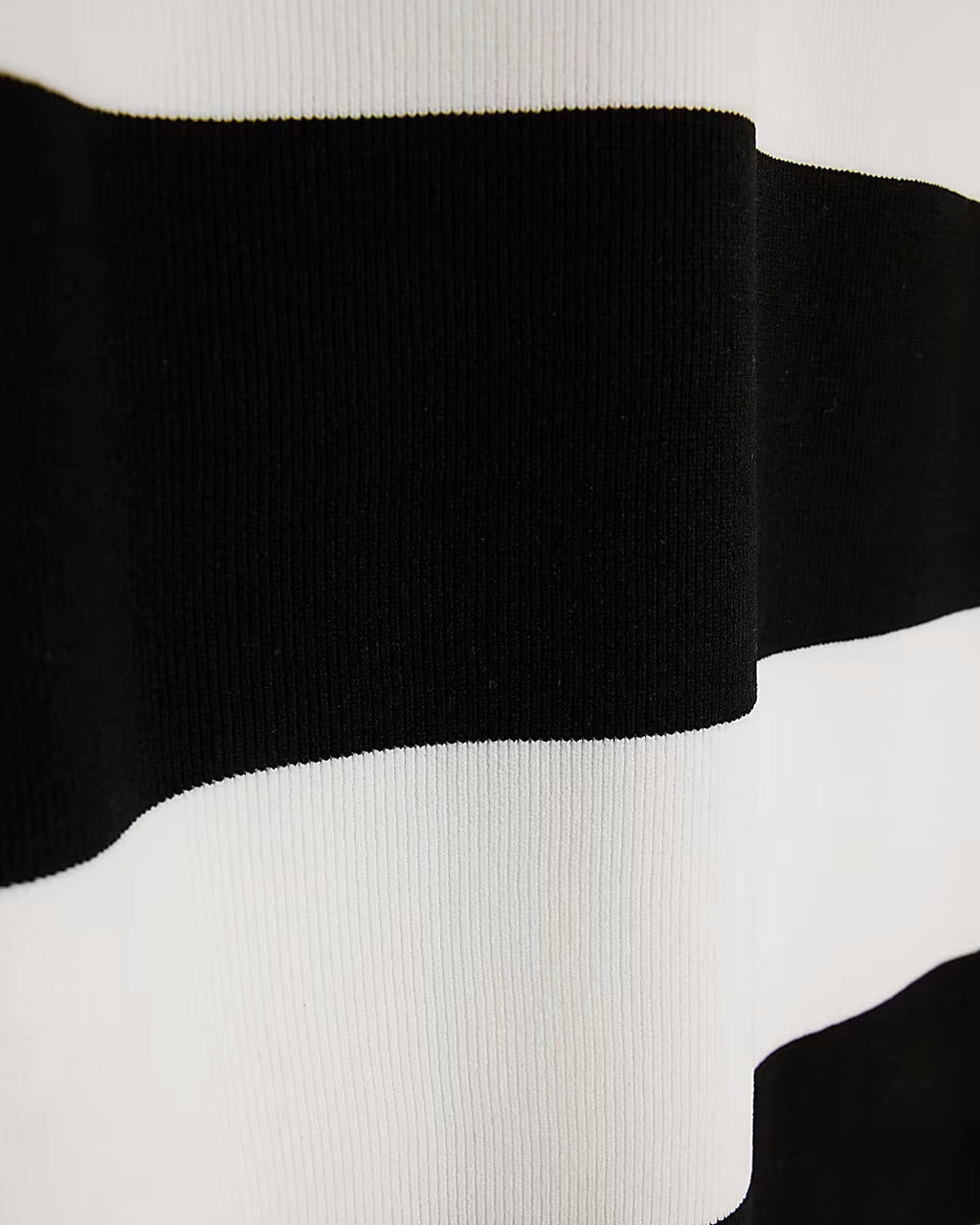Black Stripe Knitted Belted Column Dress