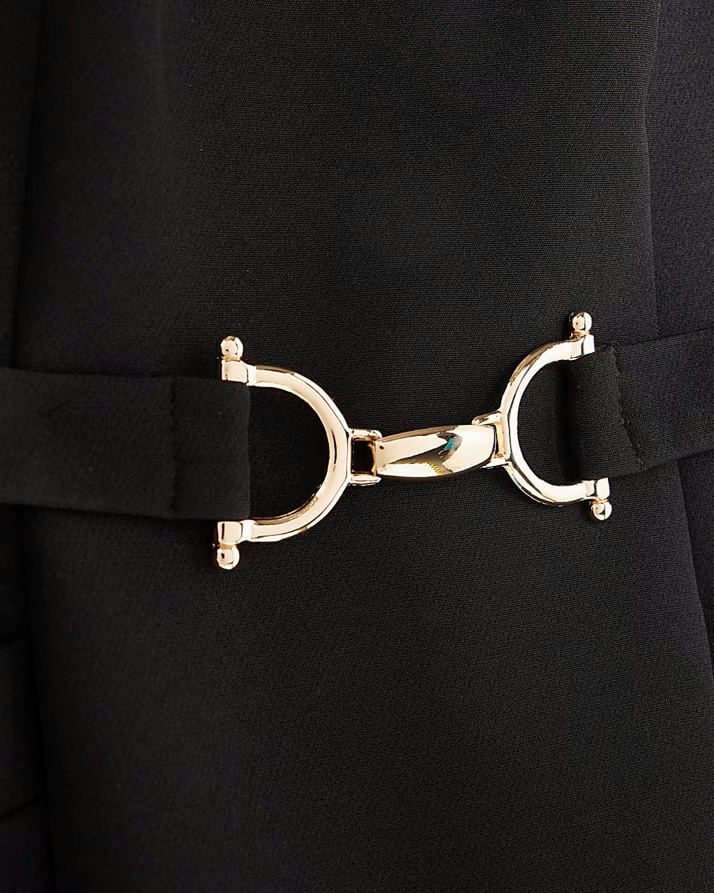 Black Snaffle Front Mini Shift Dress
