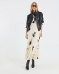 Beige Lace Embellished Maxi Dress