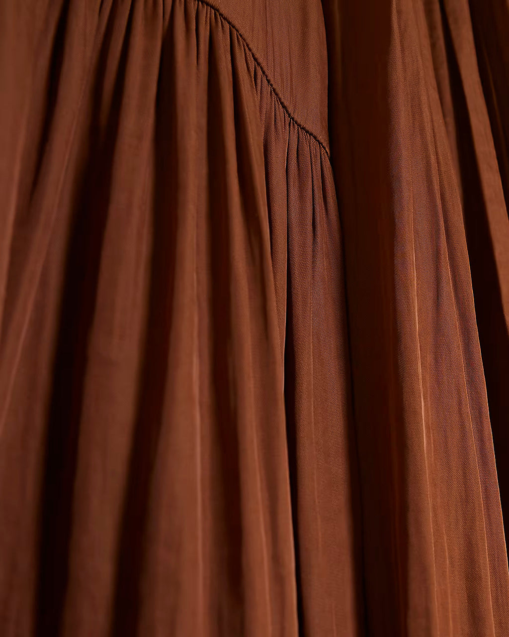 Brown Pleated Maxi Dress