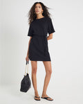 Black Textured Belted Dress